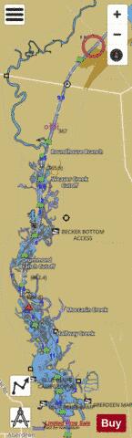Aberdeen Lake depth contour Map - i-Boating App