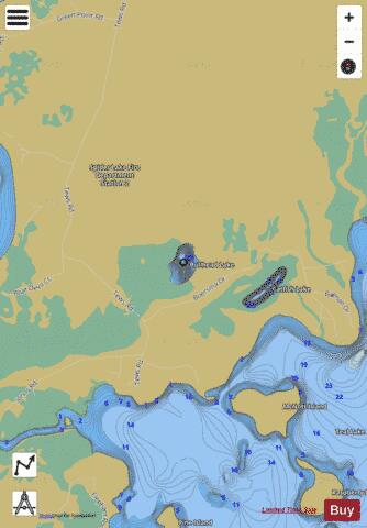 Bullhead Lake A depth contour Map - i-Boating App