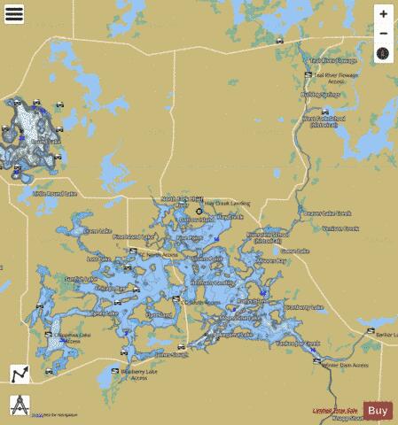 Lake Chippewa depth contour Map - i-Boating App