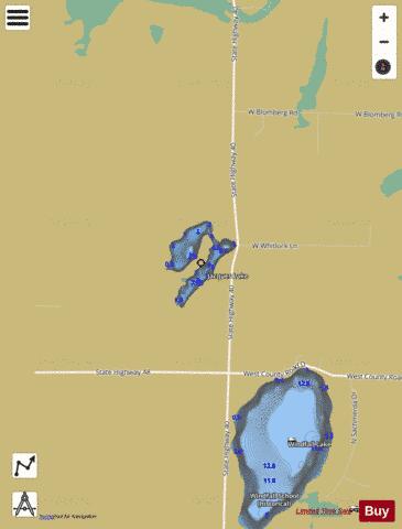 Jacques Lake depth contour Map - i-Boating App