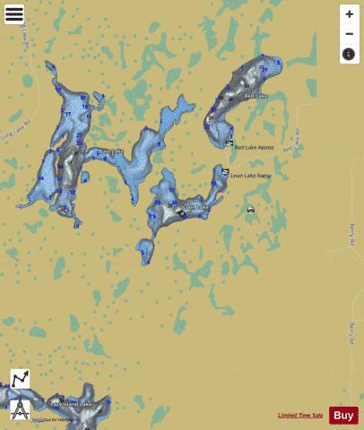 Loon Lake D depth contour Map - i-Boating App