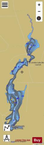 Loretta Lake/ Upper Brunet Flowage depth contour Map - i-Boating App