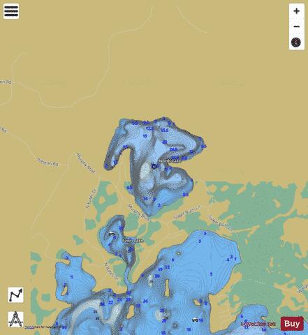 North Lake depth contour Map - i-Boating App