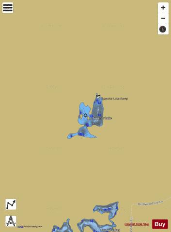 Superior Lake depth contour Map - i-Boating App