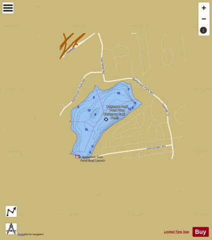 Batterson Park Pond depth contour Map - i-Boating App