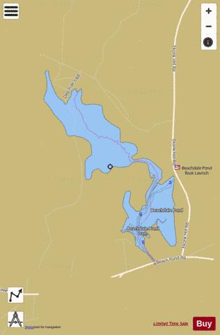 Beachdale Pond depth contour Map - i-Boating App