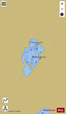 Billings Lake depth contour Map - i-Boating App