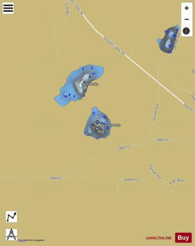 Pearson Lake depth contour Map - i-Boating App