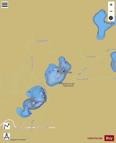 Beartrack Lake depth contour Map - i-Boating App