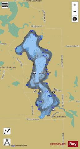Dunn Lake depth contour Map - i-Boating App
