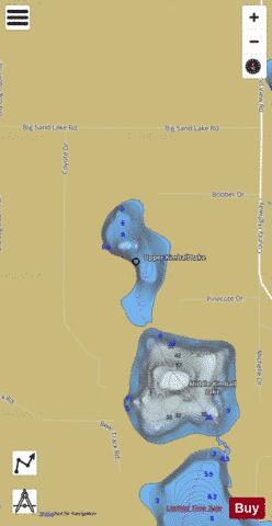 Upper Kimball Lake depth contour Map - i-Boating App