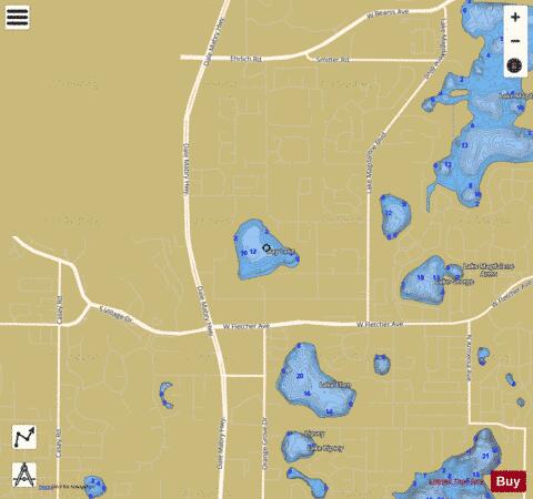 BAY LAKE depth contour Map - i-Boating App