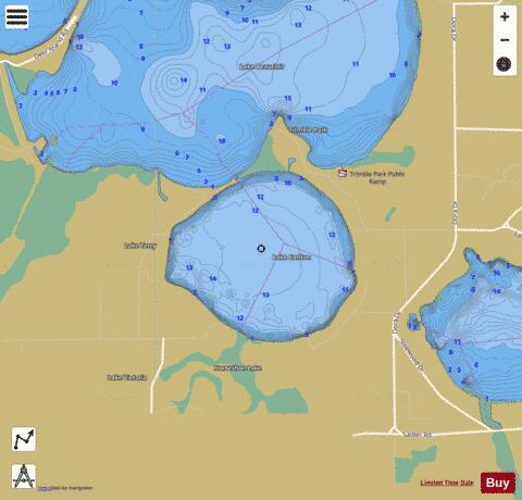 LAKE CARLTON depth contour Map - i-Boating App