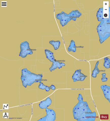 CRESCENT LAKE depth contour Map - i-Boating App