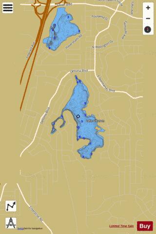 LAKE GLEASON depth contour Map - i-Boating App