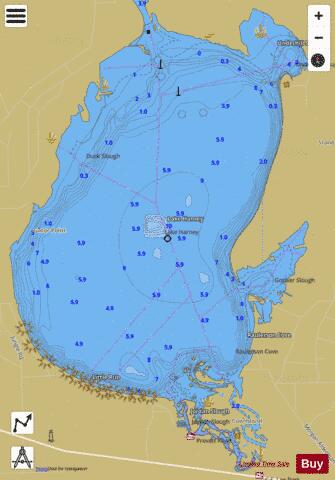 LAKE HARNEY depth contour Map - i-Boating App