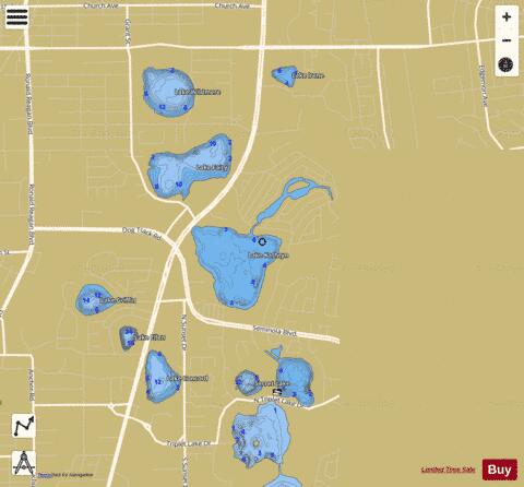 LAKE KATHRYN depth contour Map - i-Boating App