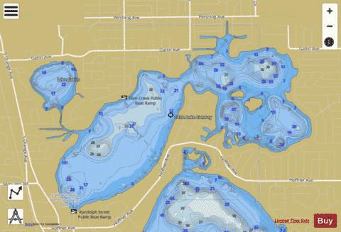 LITTLE LAKE CONWAY depth contour Map - i-Boating App