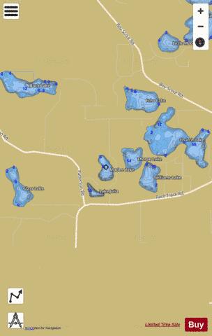 MARLEE LAKE depth contour Map - i-Boating App