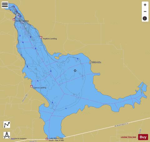 LAKE MICCOSUKEE depth contour Map - i-Boating App