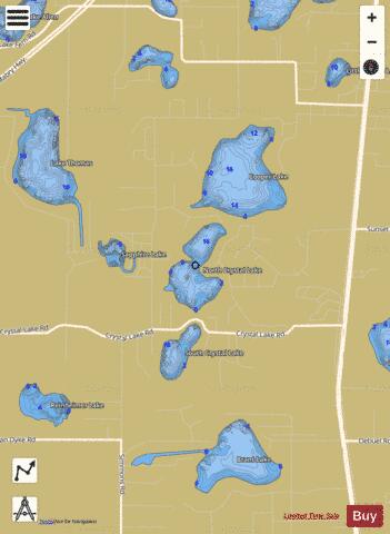 NORTH CRYSTAL LAKE depth contour Map - i-Boating App