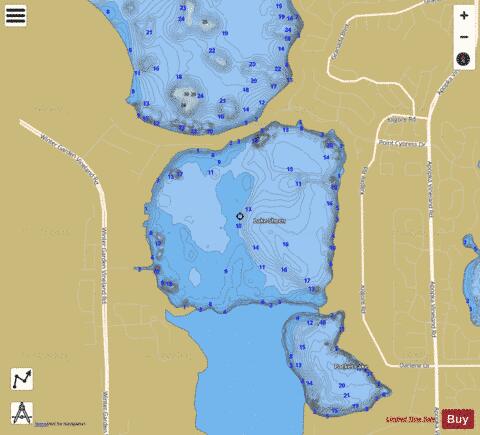 LAKE SHEEN depth contour Map - i-Boating App