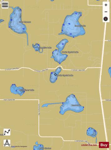 SOUTH CRYSTAL LAKE depth contour Map - i-Boating App