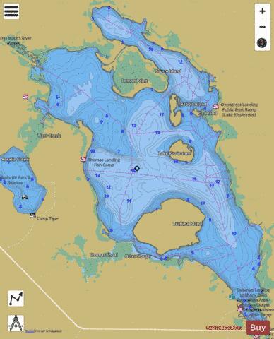 LAKE KISSIMMEE depth contour Map - i-Boating App