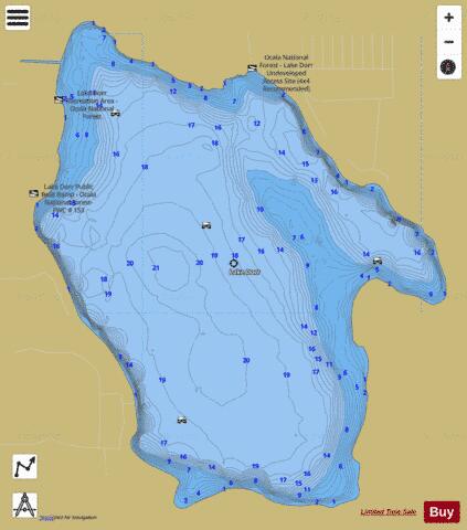 LAKE DORR depth contour Map - i-Boating App