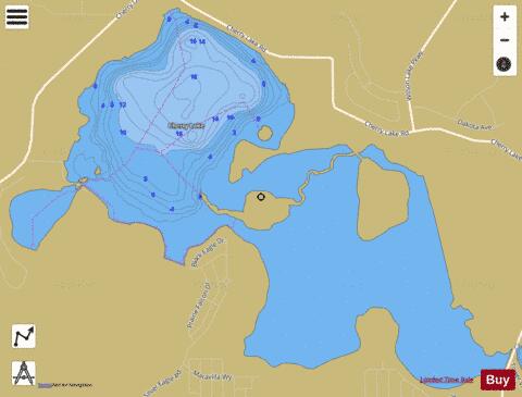 Cherry Lake depth contour Map - i-Boating App
