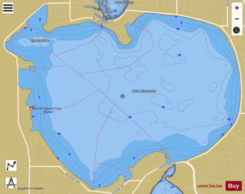 Lake Minnehaha depth contour Map - i-Boating App