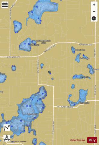 Seaman Rd Lake depth contour Map - i-Boating App