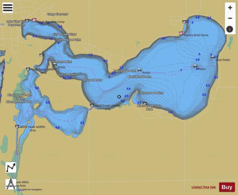 Black Hawk Lake depth contour Map - i-Boating App