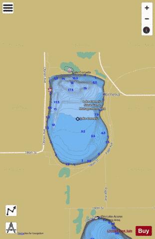 Lake Cornelia depth contour Map - i-Boating App
