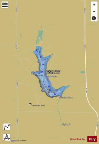 Lake Iowa depth contour Map - i-Boating App