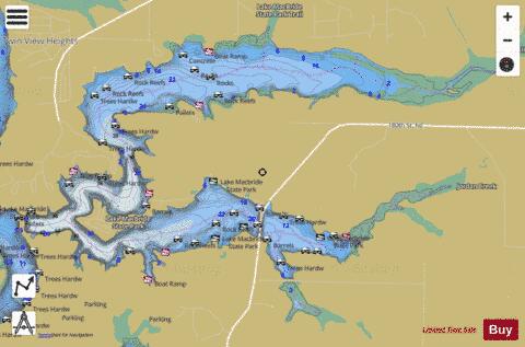 Lake McBride depth contour Map - i-Boating App