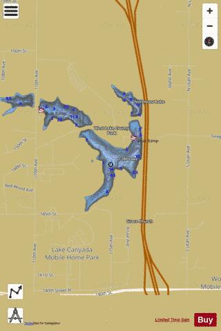 I-280 Lake depth contour Map - i-Boating App