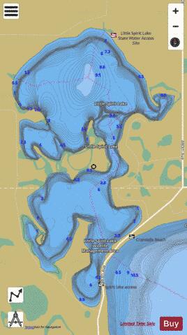 Little Spirit Lake depth contour Map - i-Boating App