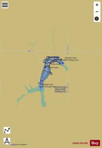 Meadow Lake depth contour Map - i-Boating App