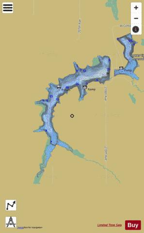 Upper City Reservoir depth contour Map - i-Boating App