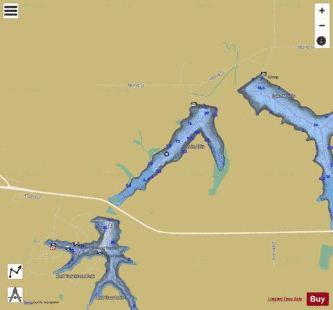 Lake Ellis depth contour Map - i-Boating App