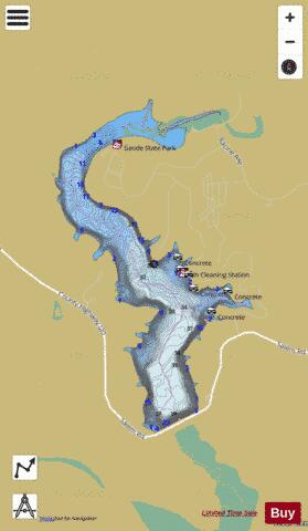 Geode Lake depth contour Map - i-Boating App