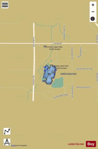 Prairie Lakes depth contour Map - i-Boating App