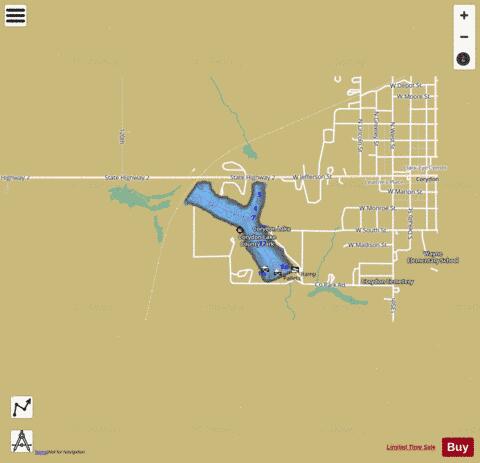 Corydon Reservoir depth contour Map - i-Boating App