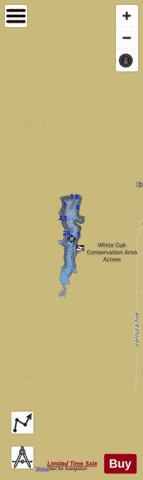 White Oak Conservation Area Lake depth contour Map - i-Boating App