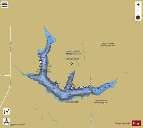 HAWTHORN depth contour Map - i-Boating App