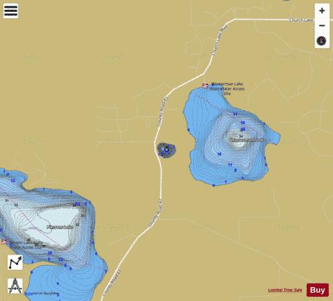 West Wassermann Lake depth contour Map - i-Boating App