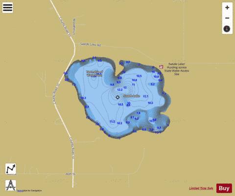 Swede Lake depth contour Map - i-Boating App