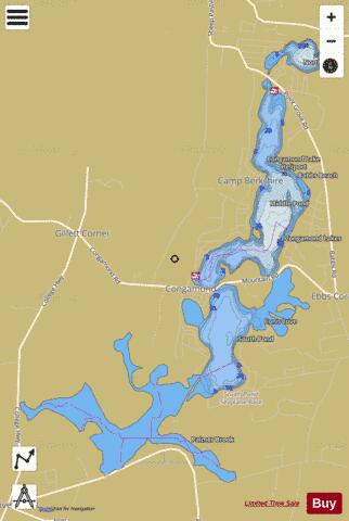 Congamond Lakes depth contour Map - i-Boating App