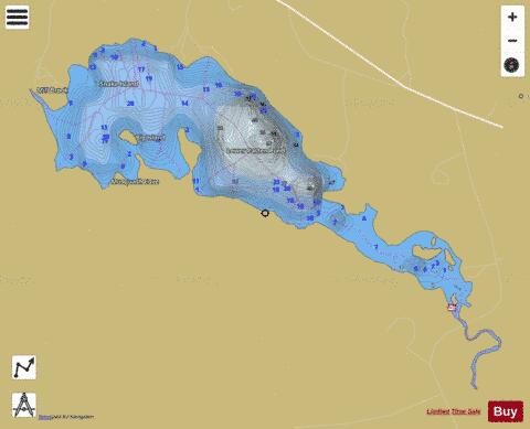 Lower Patten Pond depth contour Map - i-Boating App